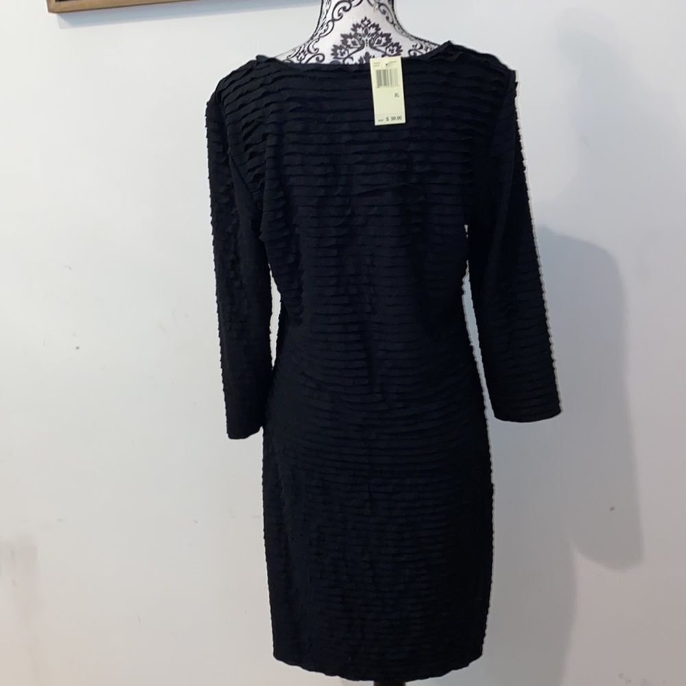 NWT!! Max Studio Black Midi 3/4 Sleeve Midi Dress - Picture 8 of 12